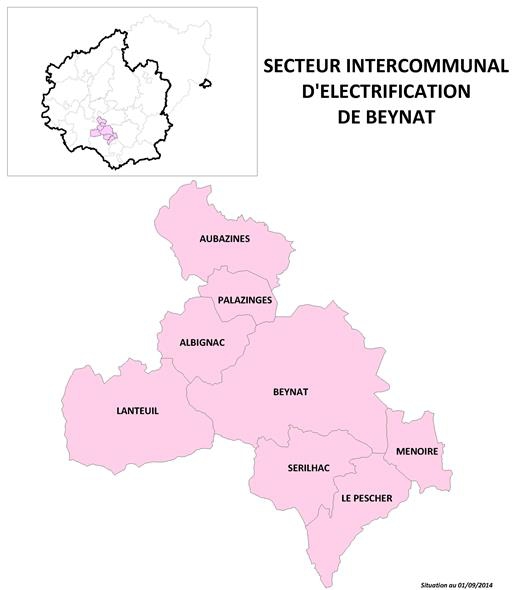 Carte secteur d'énergie de Beynat